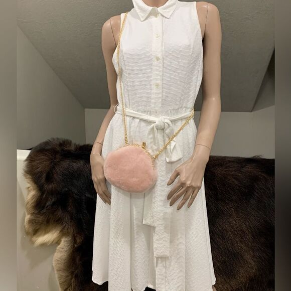 Handmade Cute Real Shearling Perfume Bottle Shaped Clutch/Wristlet/Crossbody - Picture 6 of 15
